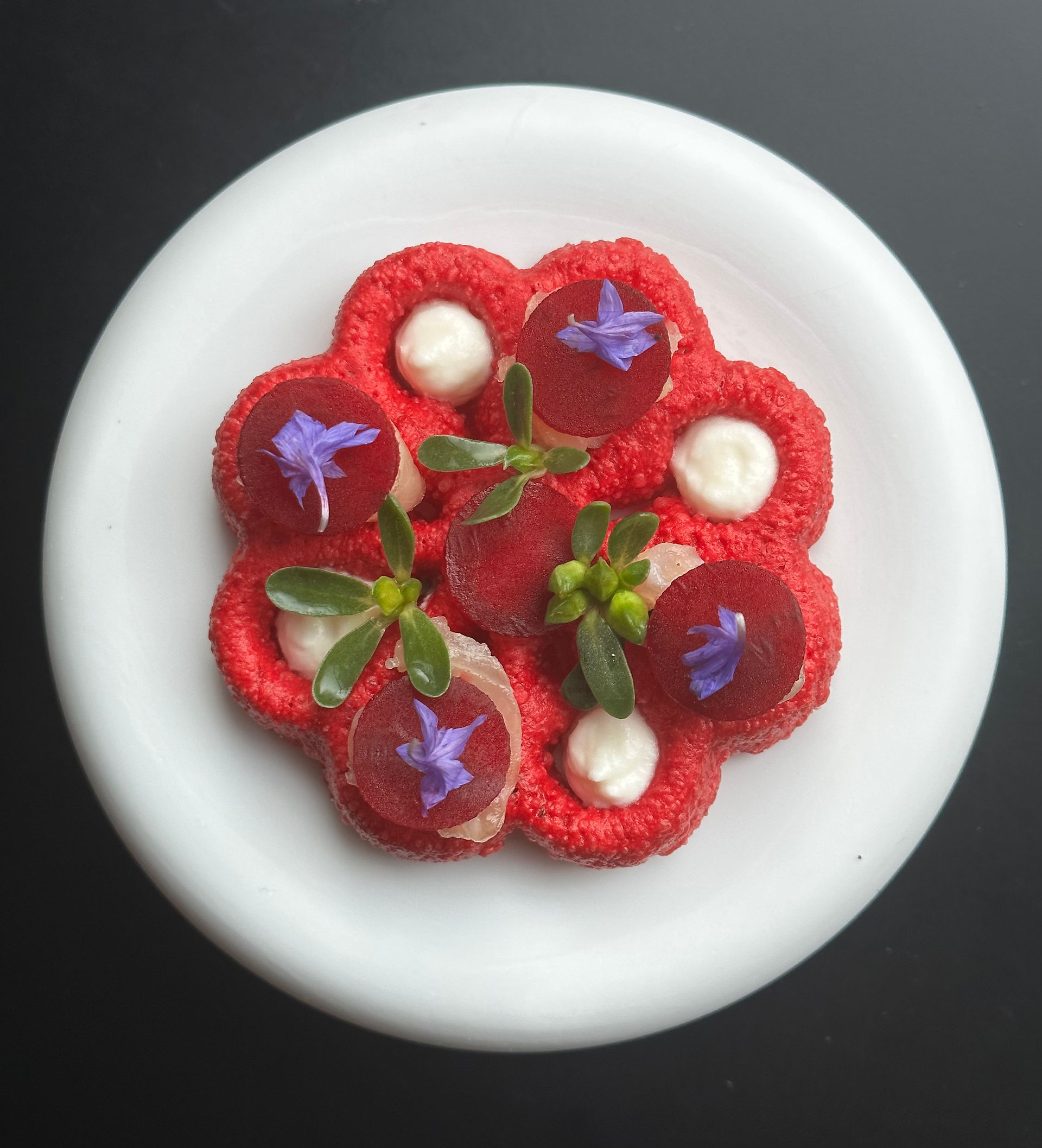 Beautiful Michelin Star dish in a white plate