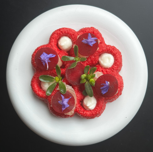 Beautiful Michelin Star dish in a white plate
