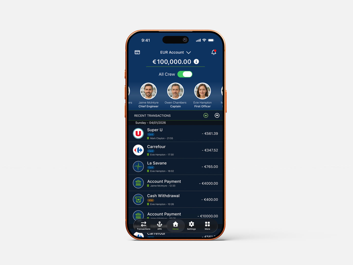 Home screen