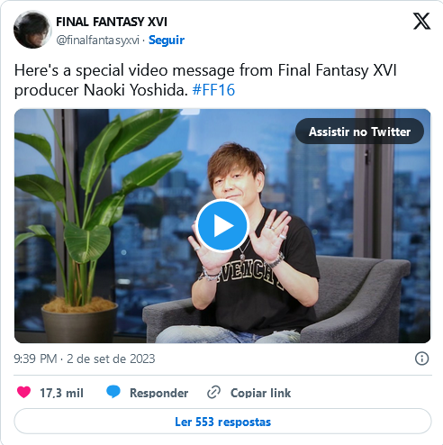 Final Fantasy 16 terá dois DLCs, anuncia Square Enix