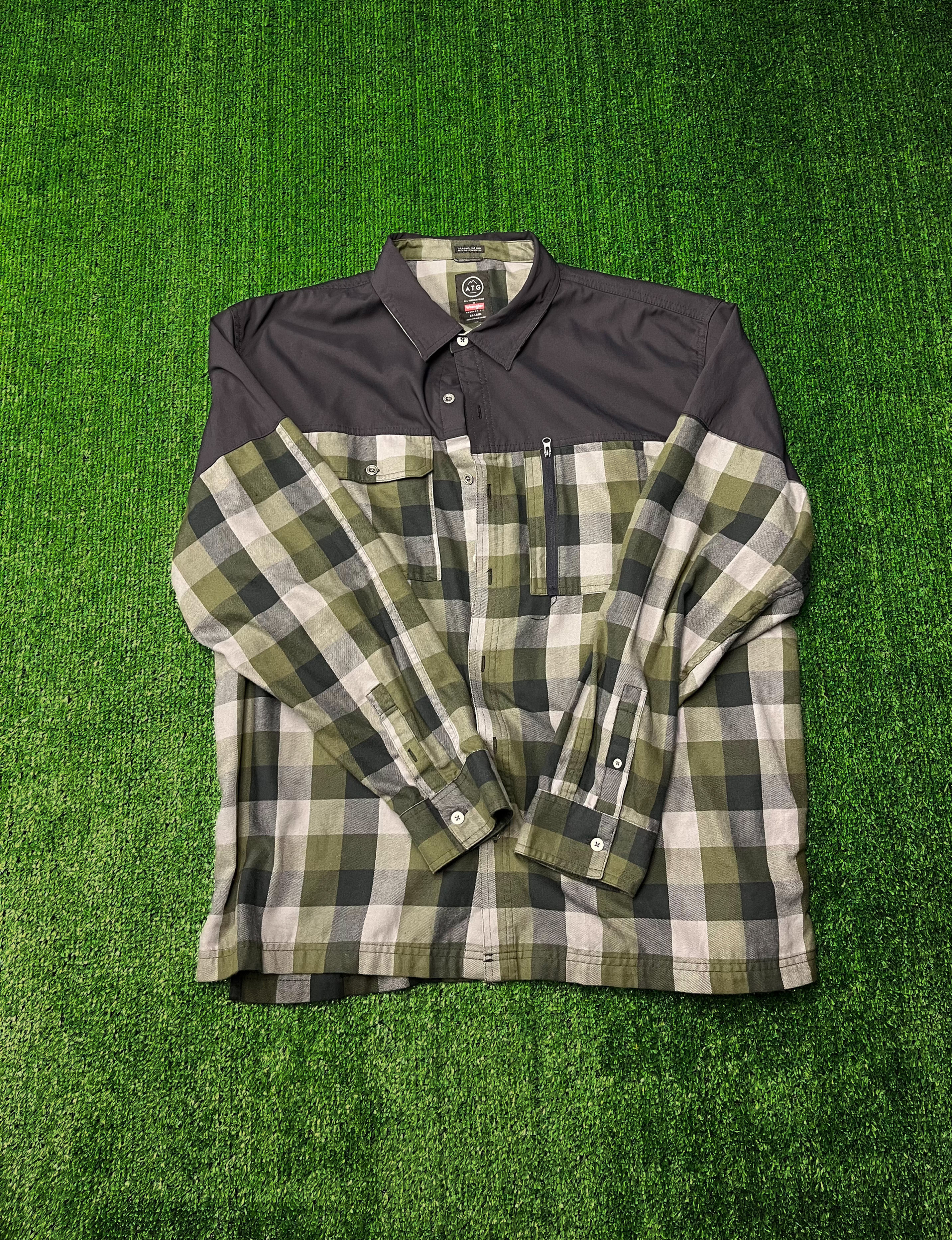 Wrangler Green & Grey Flannel ATG Shirt XXL
