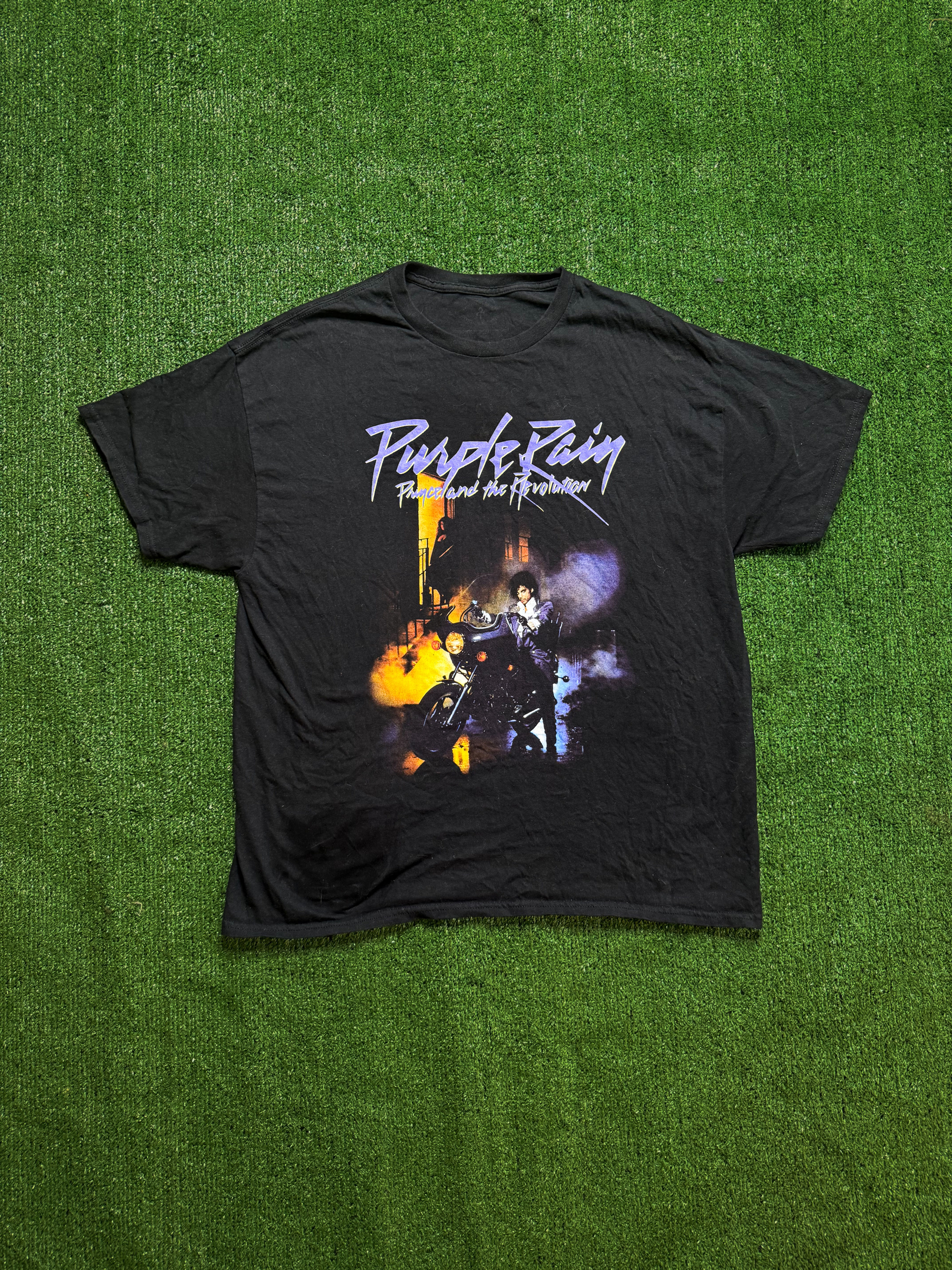 Purple Rain Prince Black Tee XL