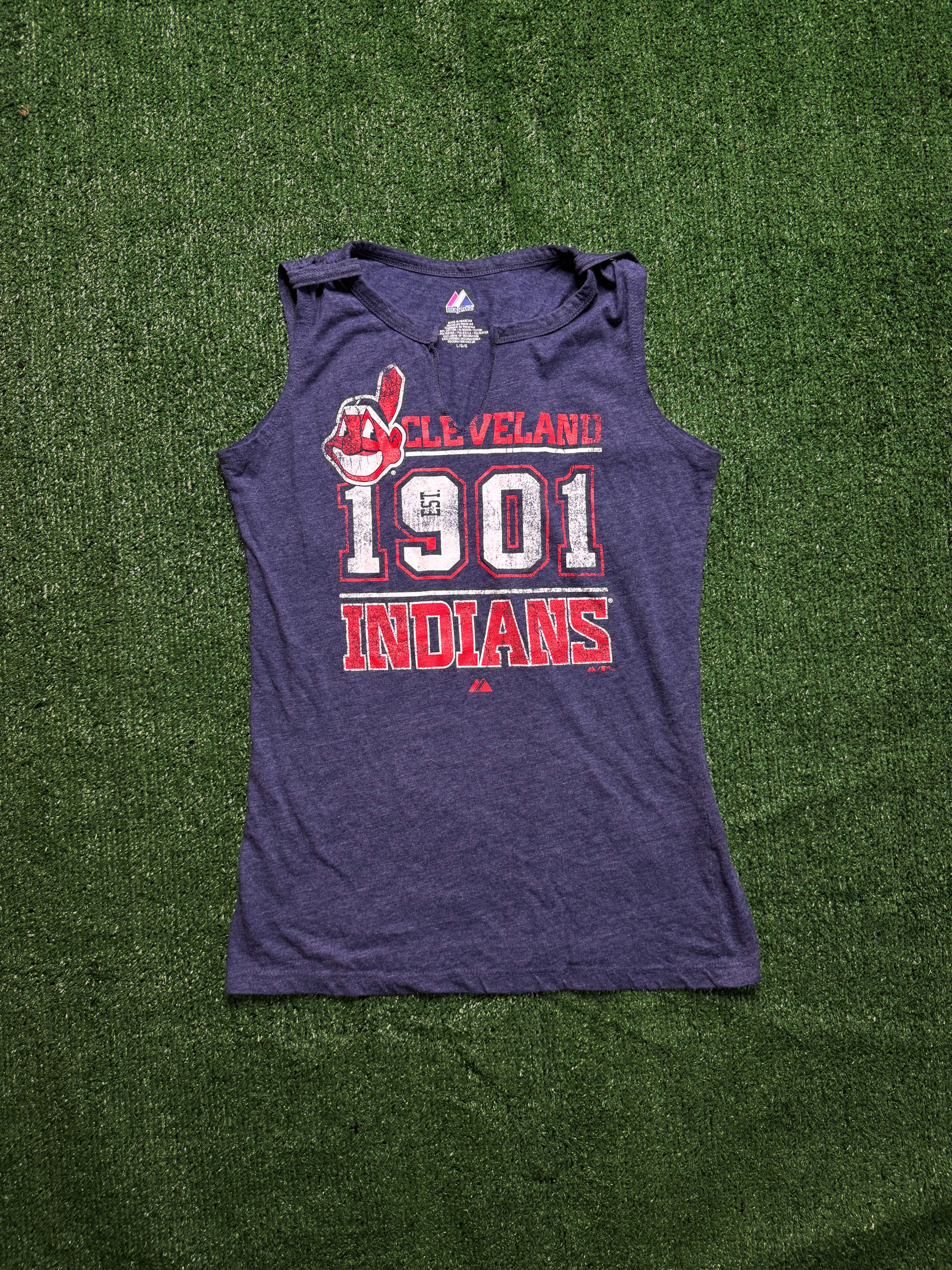Cleveland Indians Majestic Tank Top Women L