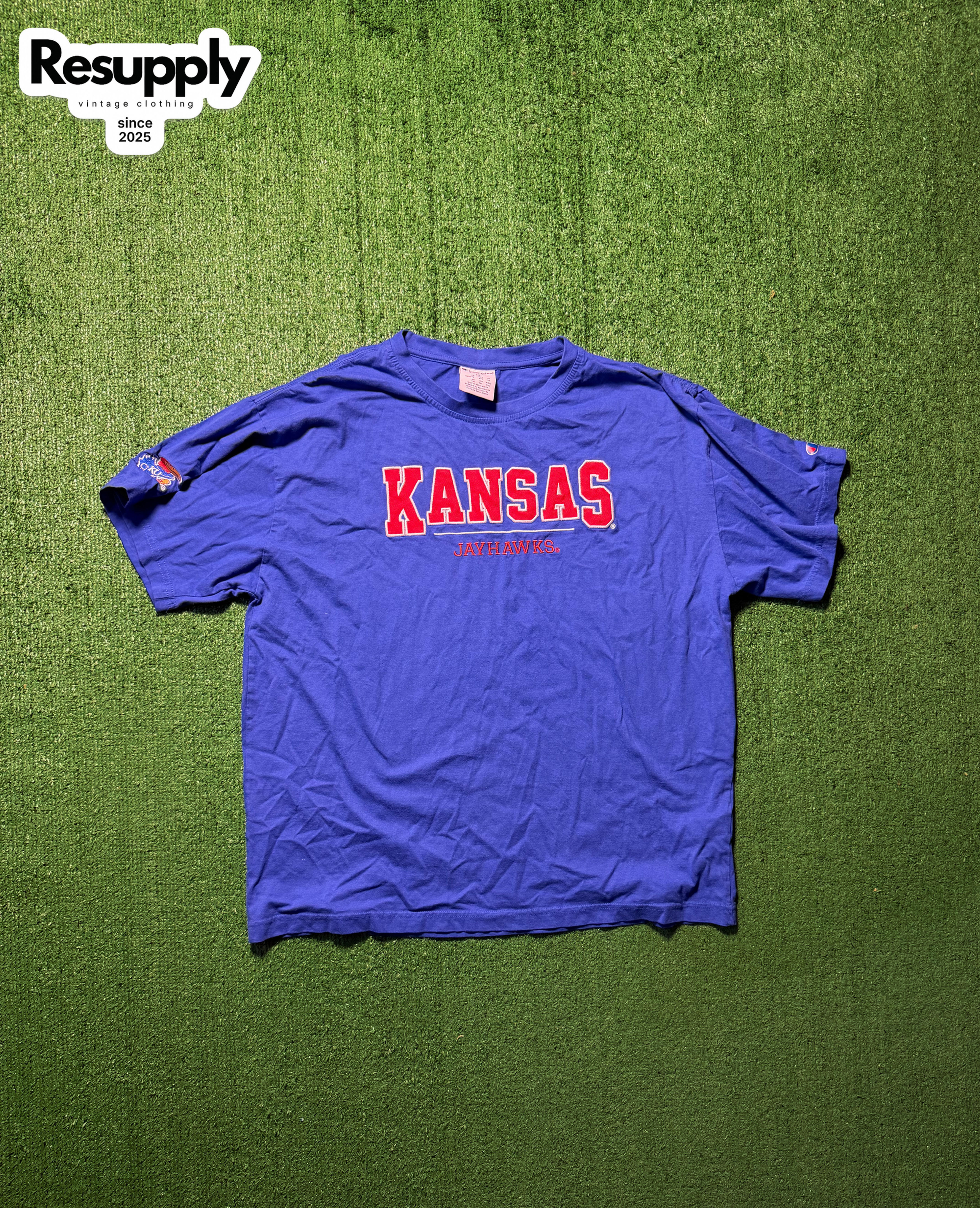Champions Kansas Jay Hawks Blue Tee Size XXL