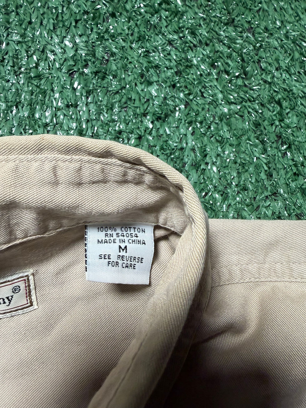 Thumbnail: 90’s Bugle Boy Dress Shirt Long Sleeve Tan Size Medium 