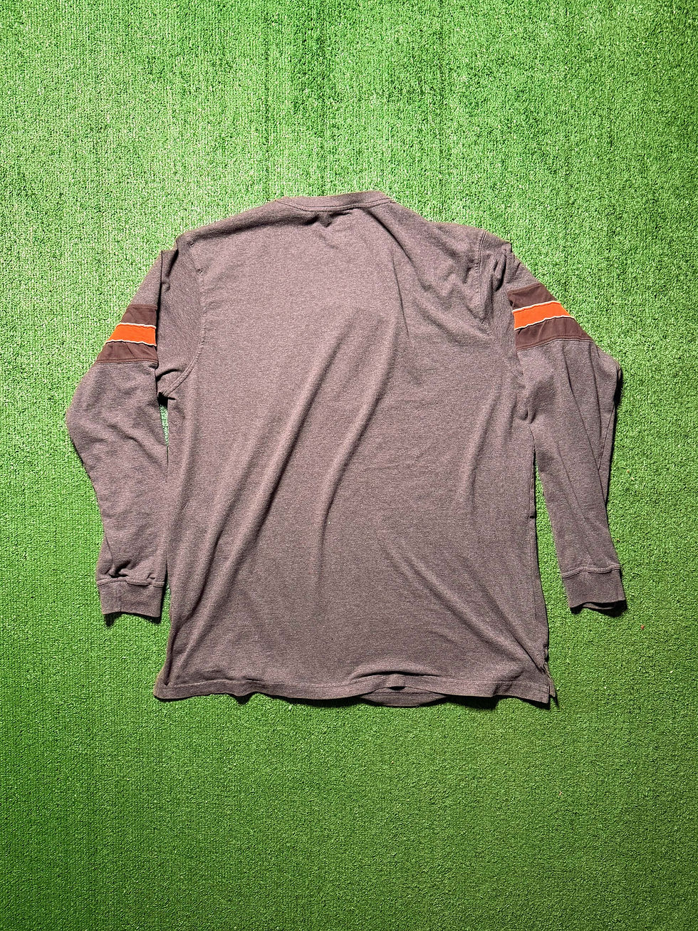 Thumbnail: Majestic Cleveland Browns Grey Striped Long Sleeve Size XXL