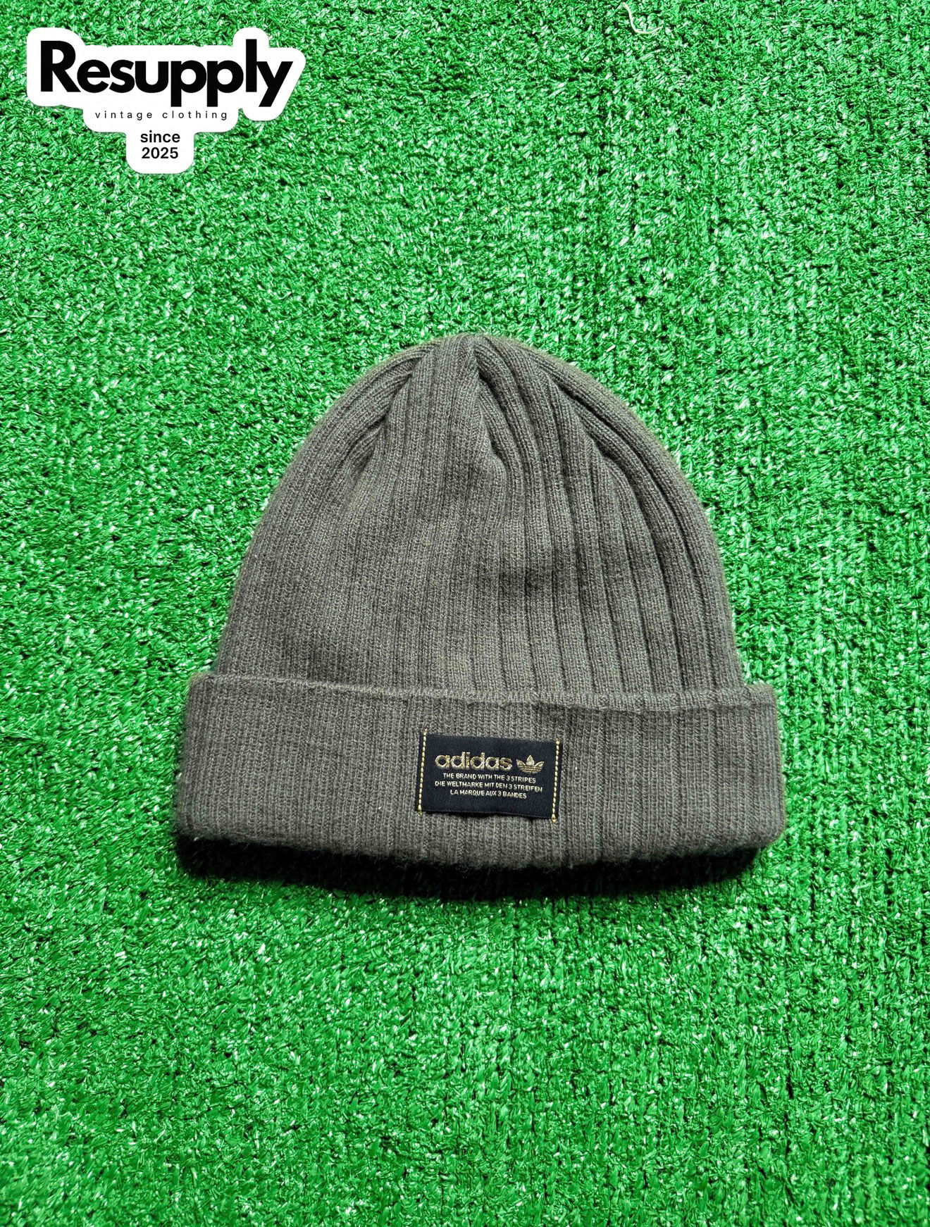 Adidas Olive Green Rib Beanie