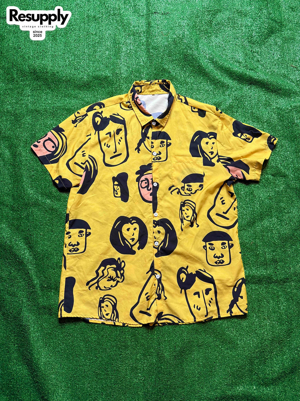 Thumbnail: Faces Yellow Button Up Men’s Size XL