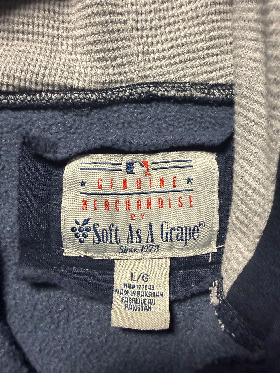 Thumbnail: Cleveland Indians “Soft As A Grape” Blue Hoodie Men’s Size Large 
