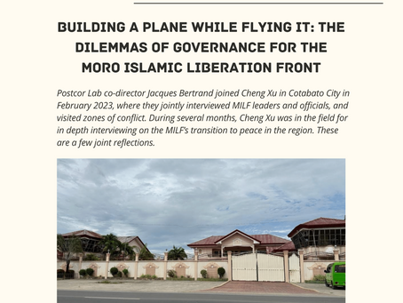 Building a Plane While Flying It: The Dilemmas of Governance for the Moro Islamic Liberation Front