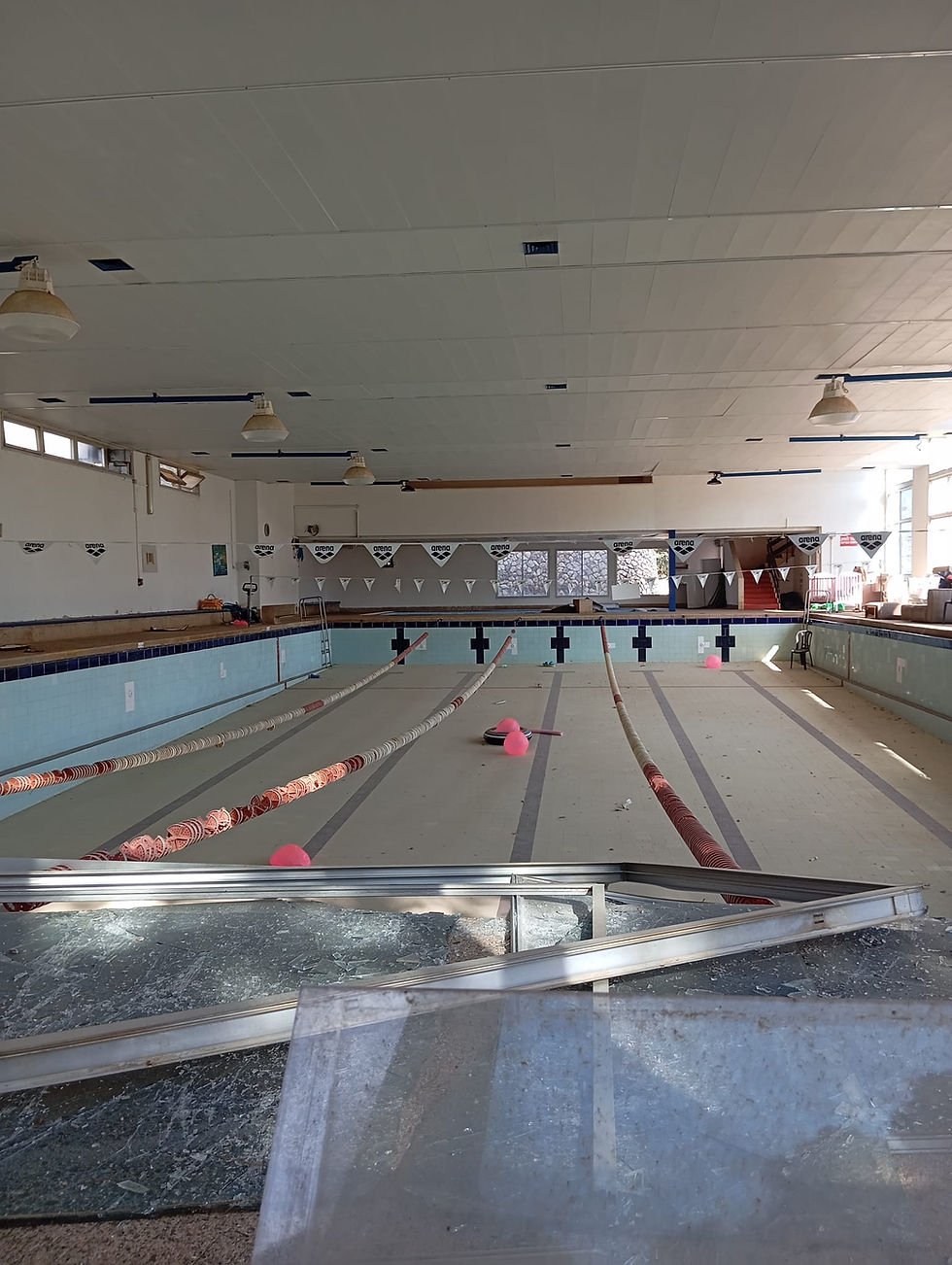 Destroyed swimming pool