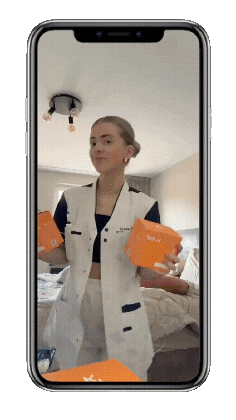 Gif van een UGC video gemaakt door een klout influencer
