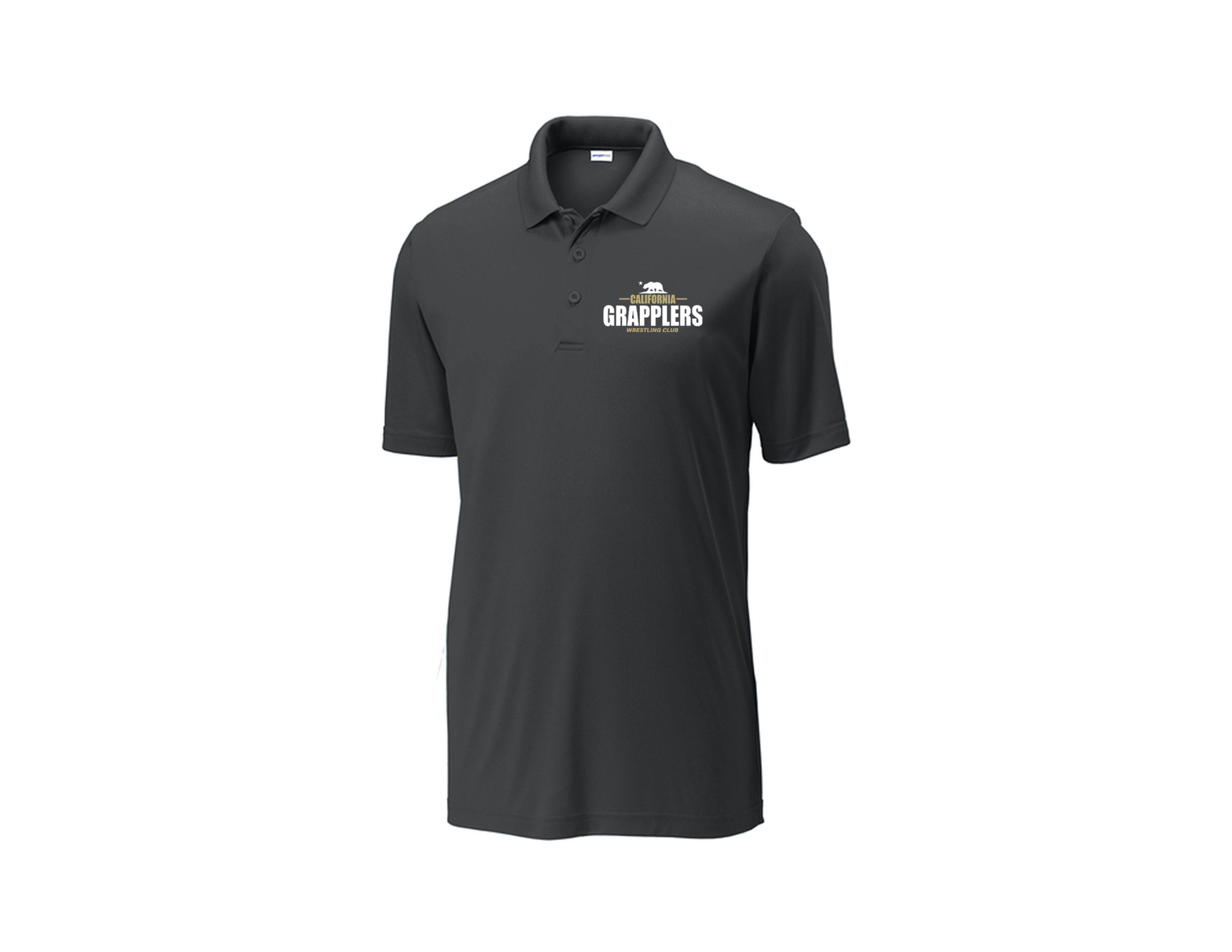 CALI BEAR DARK GREY DRYFIT POLO