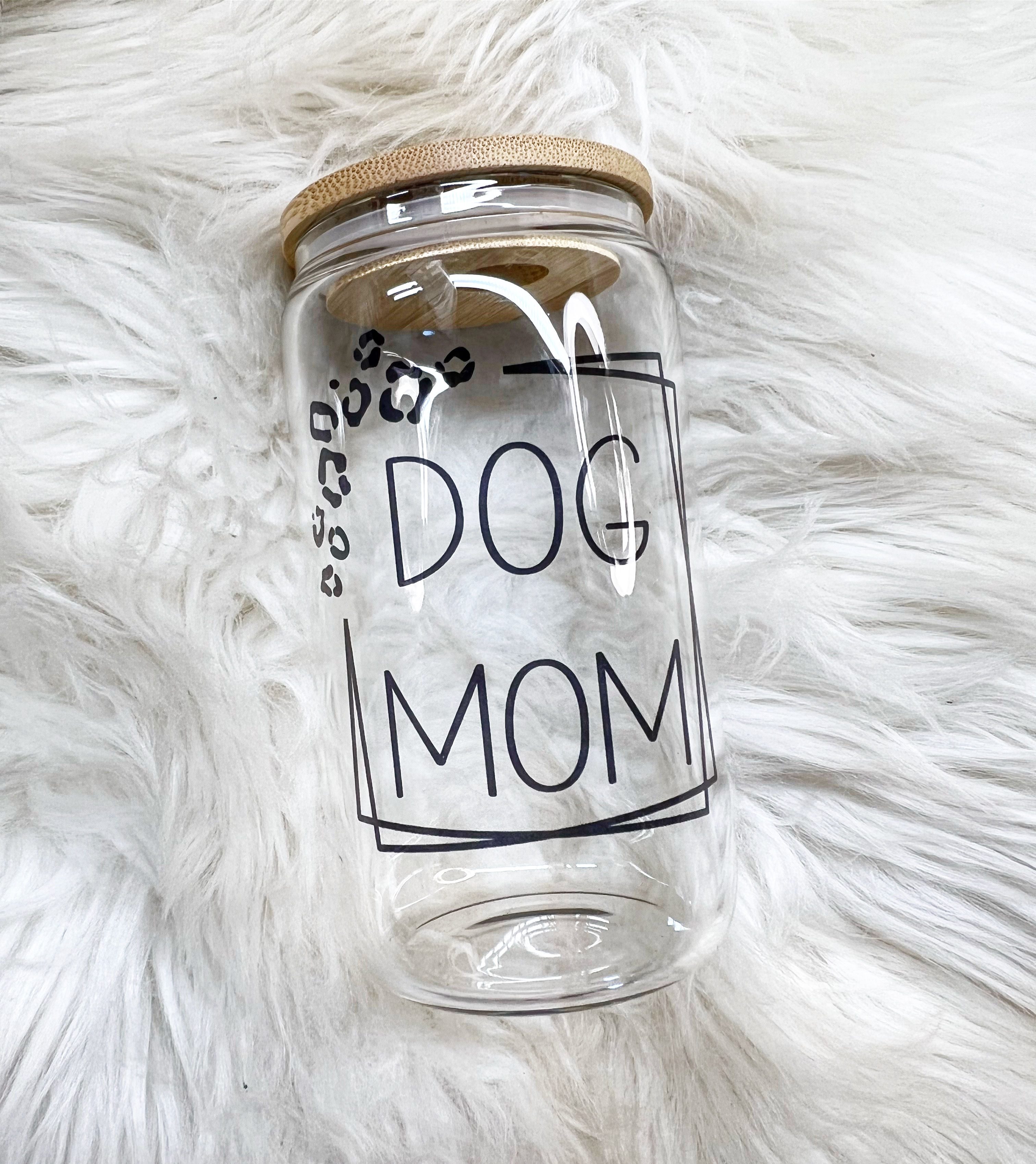 Dog Mom Glass Mug