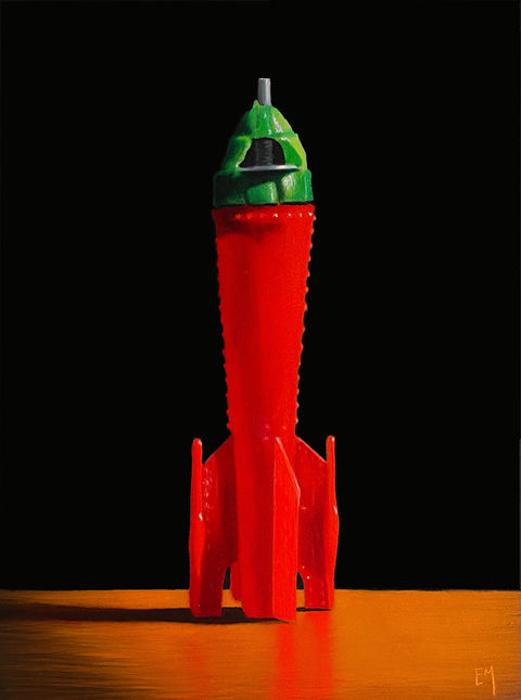 Toy Rocket on table top