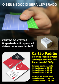 Valores - Cartão de Visitas - 321 Gráfica Rápida