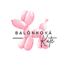 logo firmy balónková kate, které obsahuje název firmy a obrázek psa vytvořeného z balónku