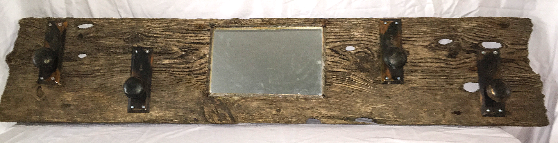 Barn Wood Coat Rack with Mirror