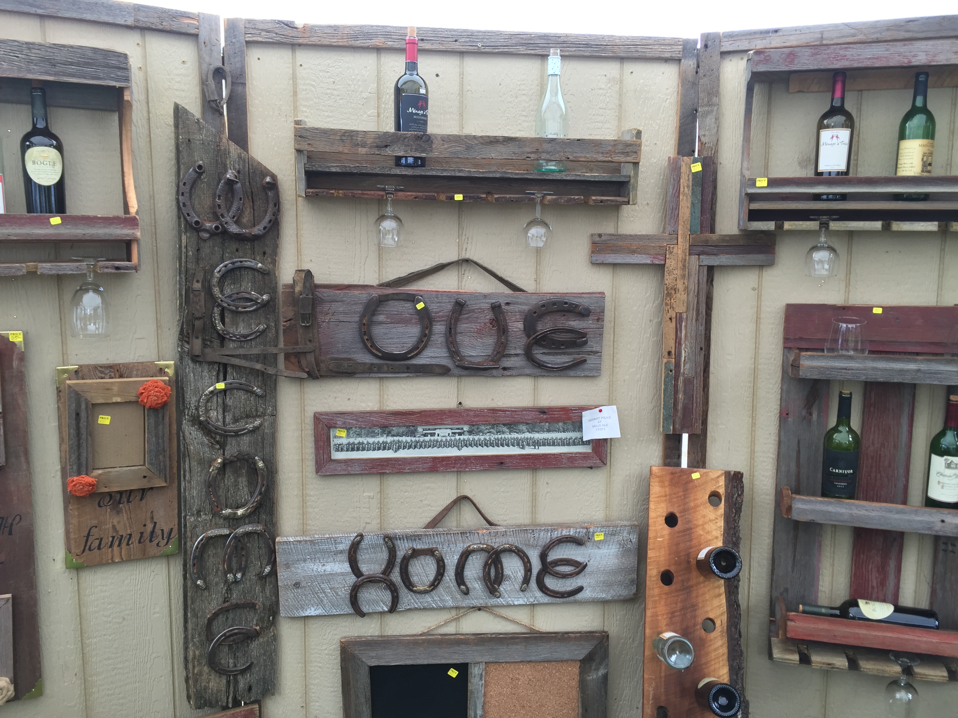 Horse Shoe Signs on Barn Wood