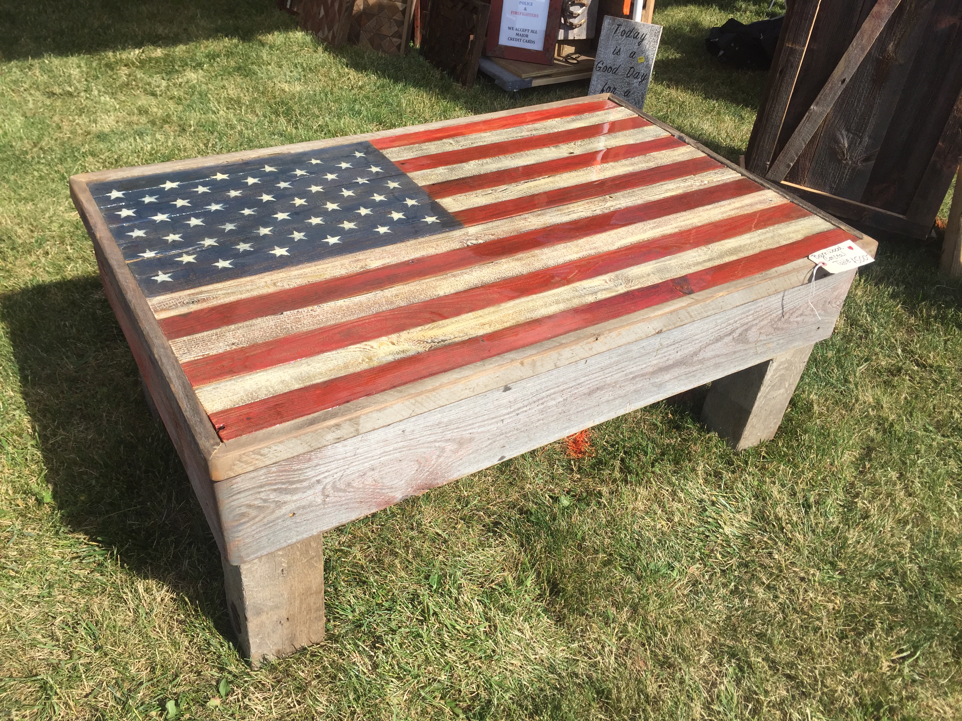 American Flag Barn Wood Coffee Table