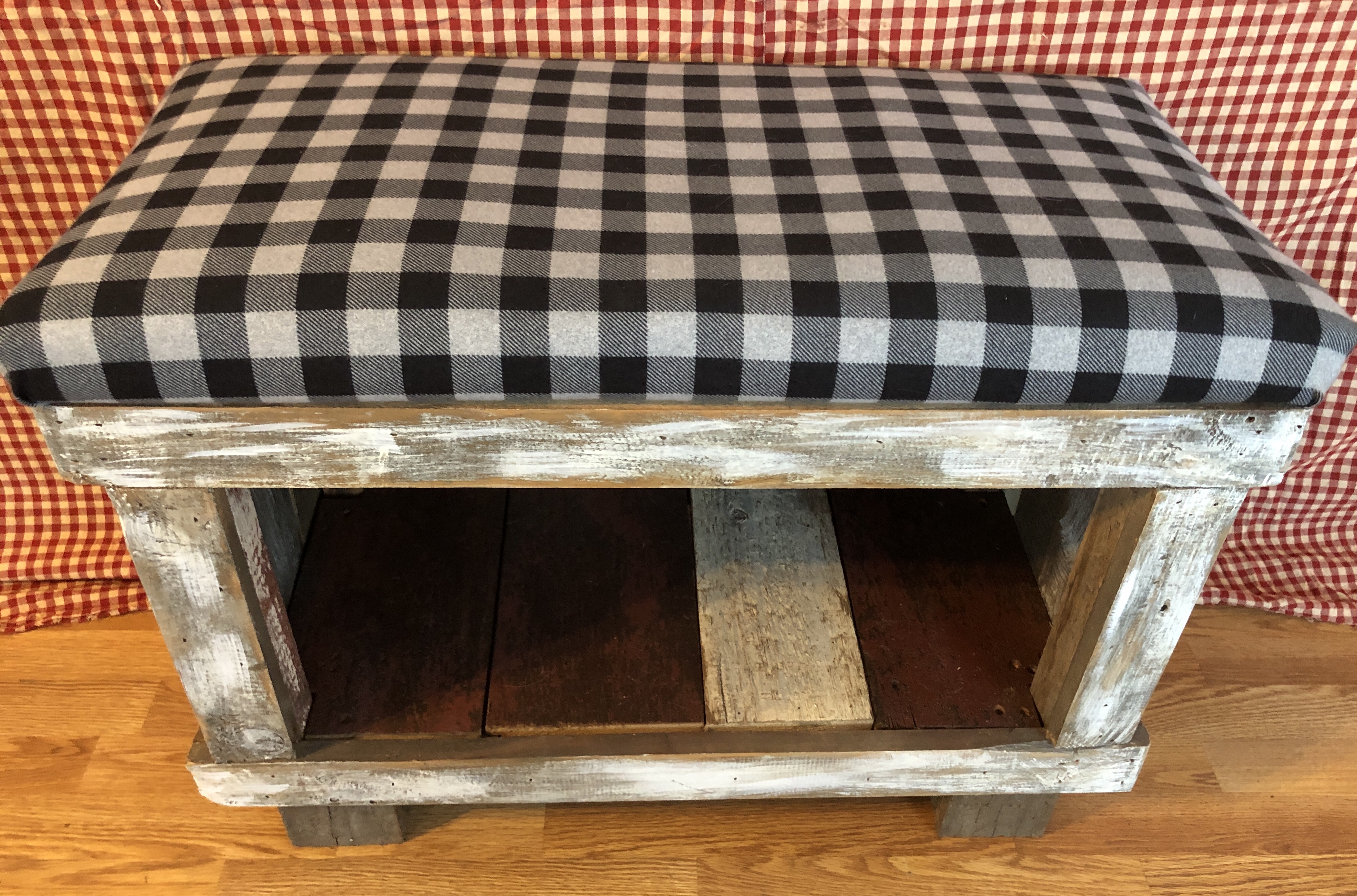 Small Barnwood Padded Dench