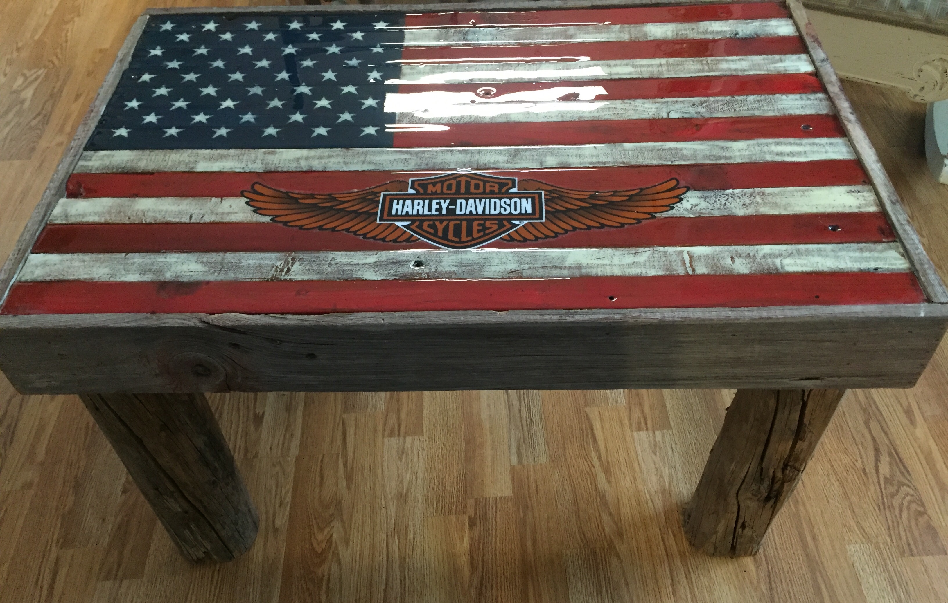 Barn wood Harley Davidson Table
