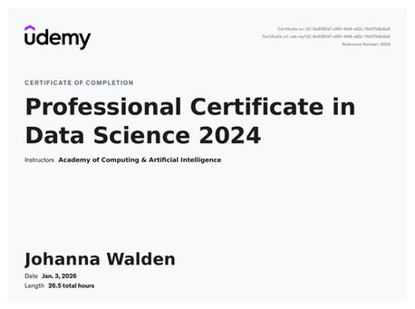 Professional Cert in Data Science 
