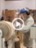 turning the outer form on the lathe