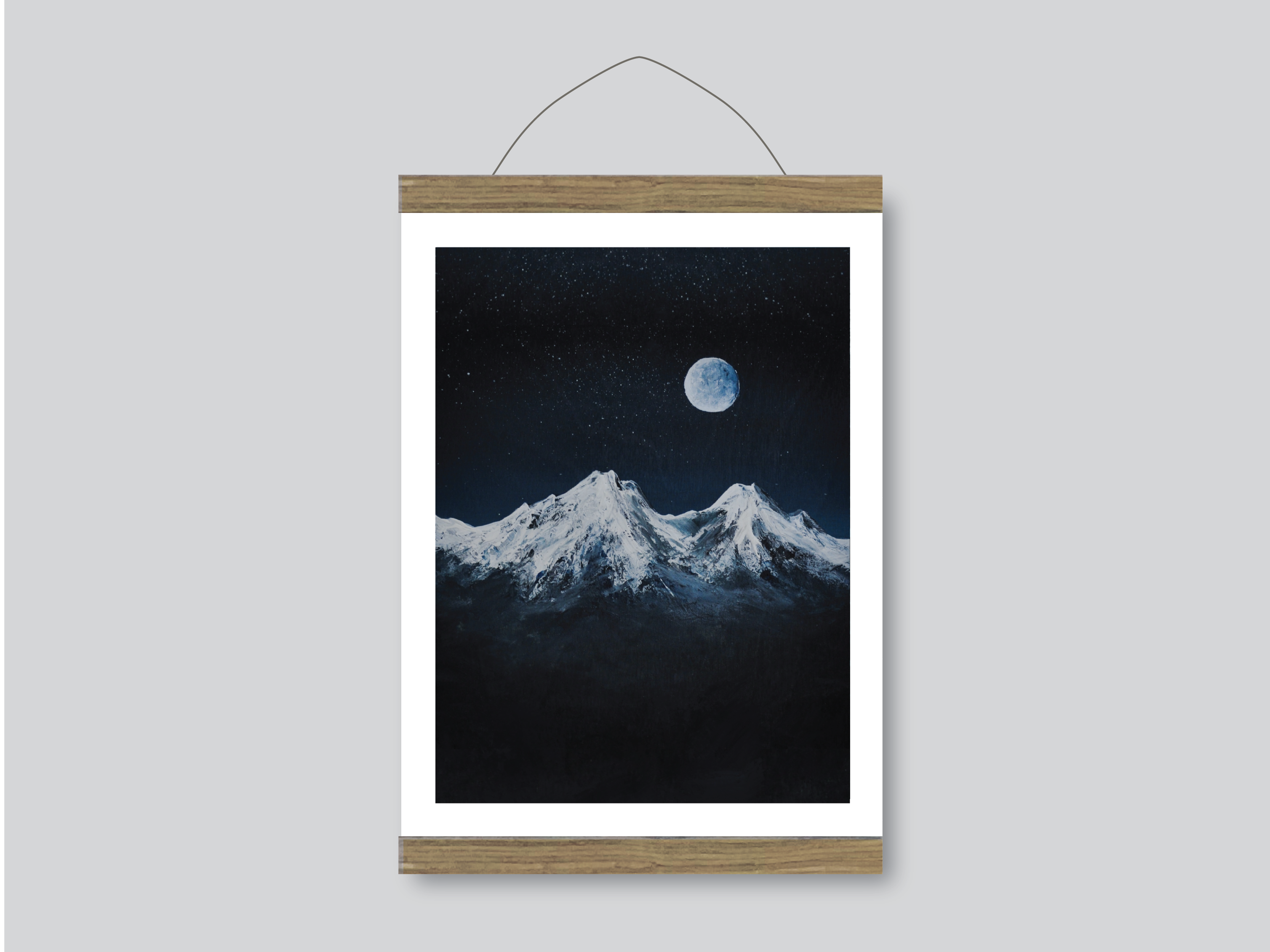Moon over Range -  Hanging Print 10" x 15"