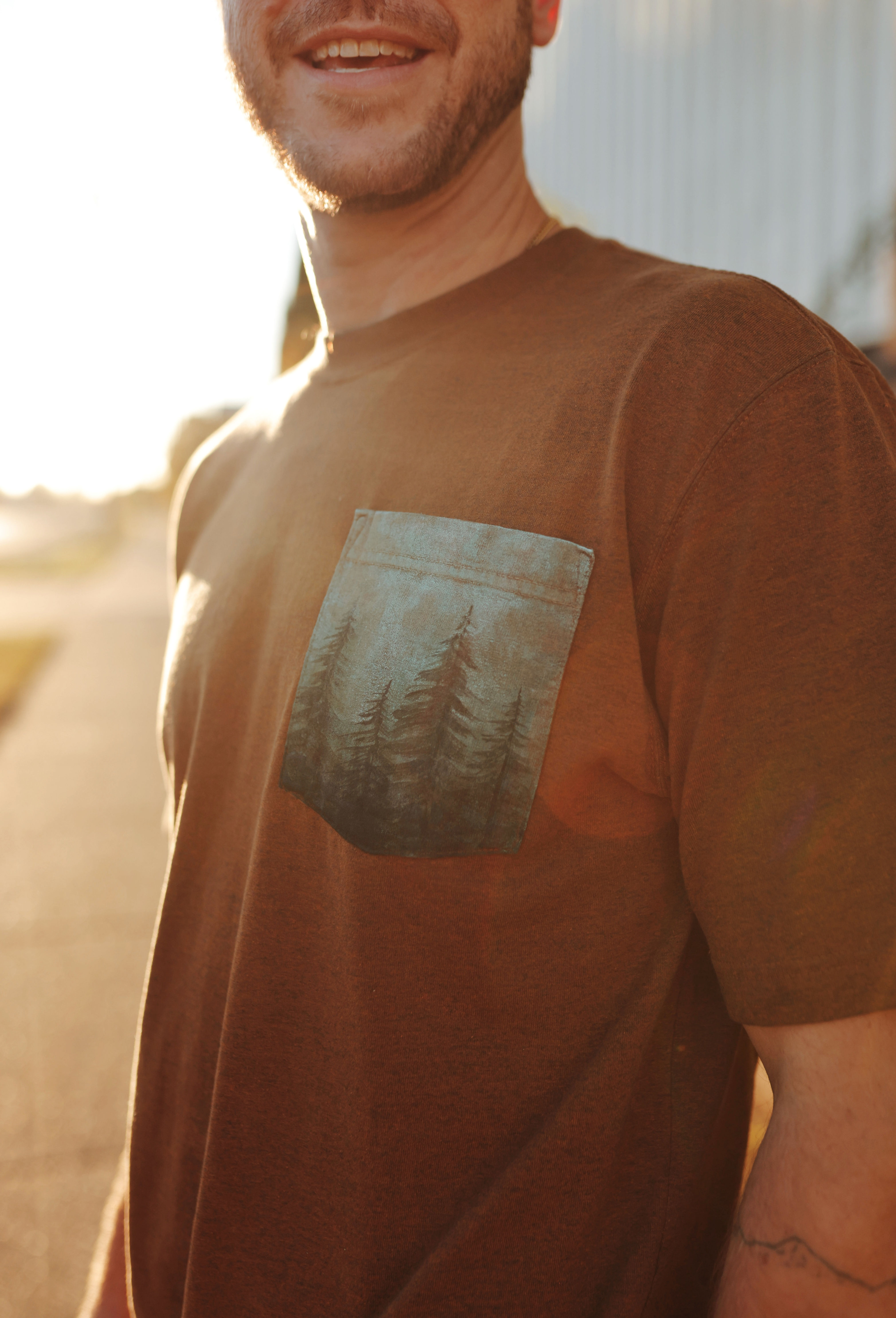 Hand-painted Carhartt Pocket Tee - Size M Loose Fit