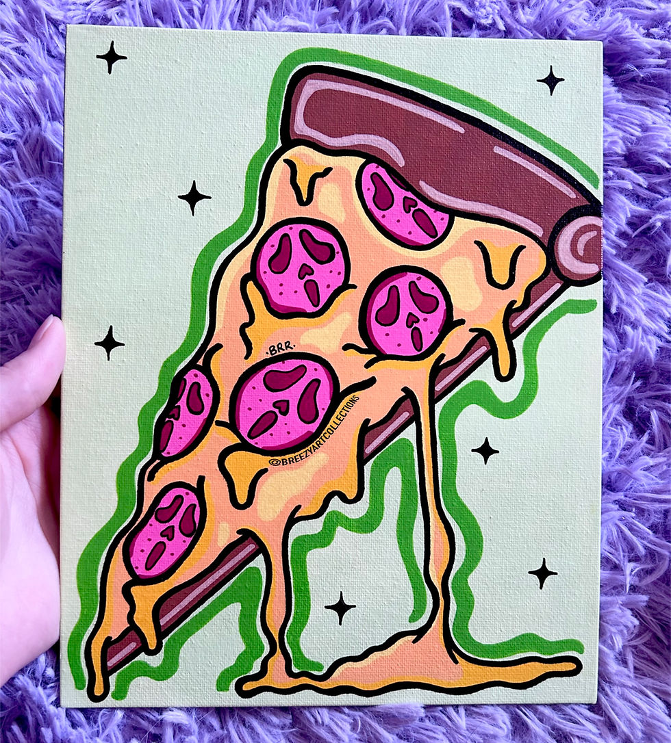 Thumbnail: ‘GHOSTIE PEPPERONI” Canvas Painting 