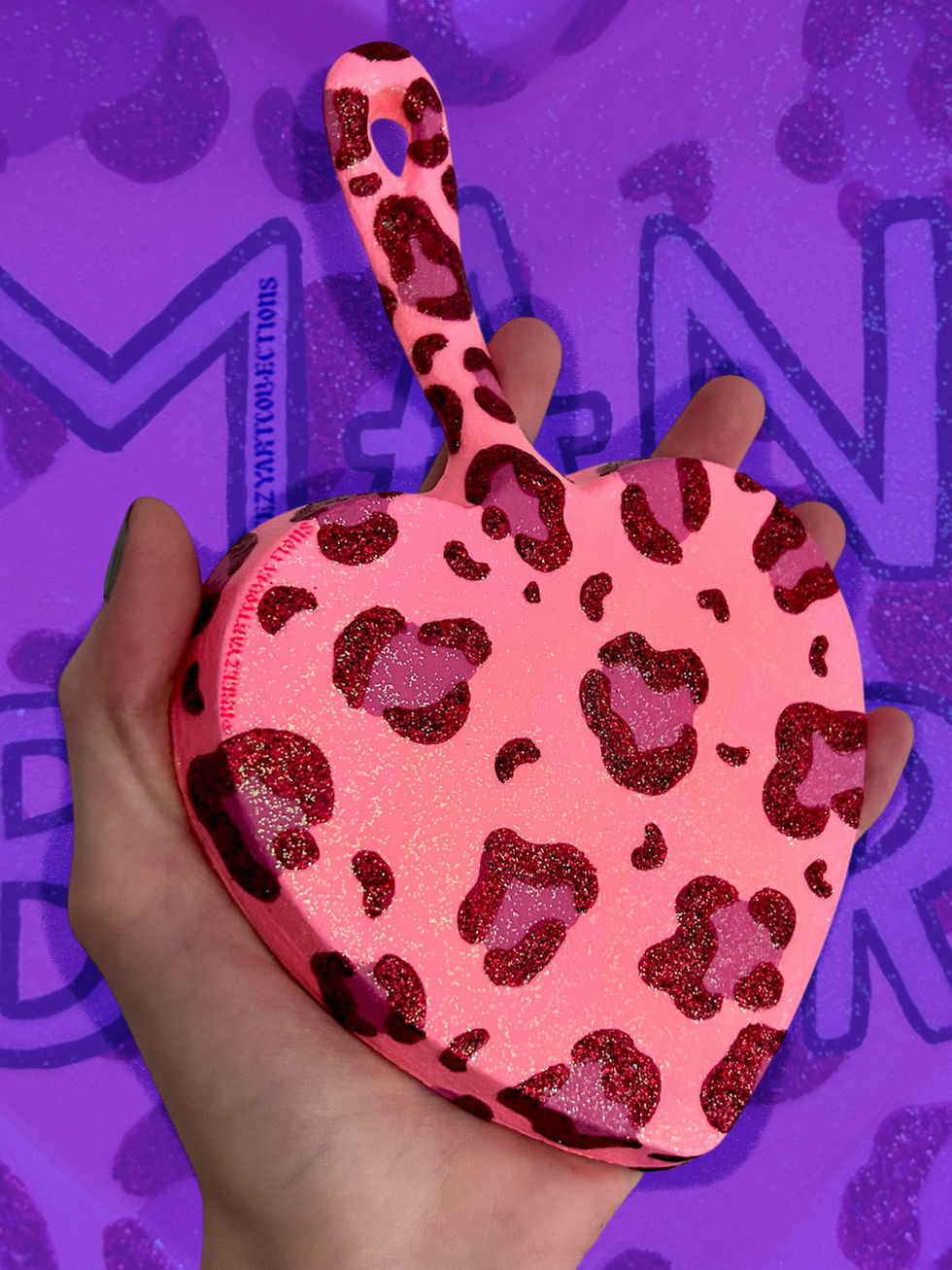 Thumbnail: ‘MAN (B)EATER’ Mini Heart Cast Iron Skillet Painting 