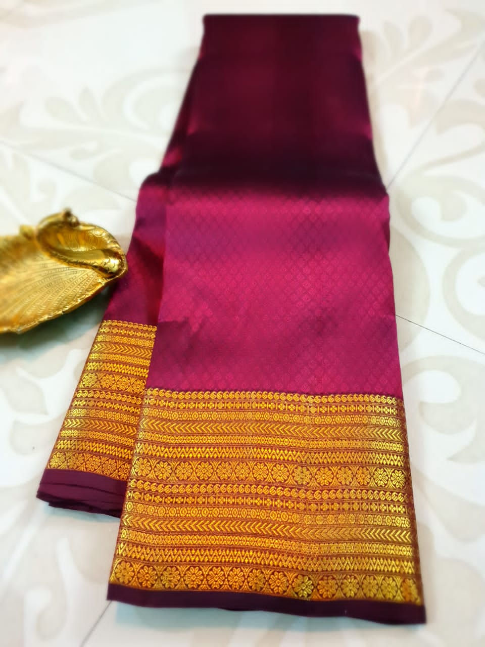 Thumbnail: 🦚1GM ZARI Pure zari *Pure Kanchipuram* with rich pallu n blouse  CODE12300JT