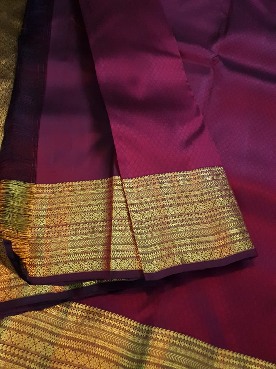 Thumbnail: 🦚1GM ZARI Pure zari *Pure Kanchipuram* with rich pallu n blouse  CODE12300JT