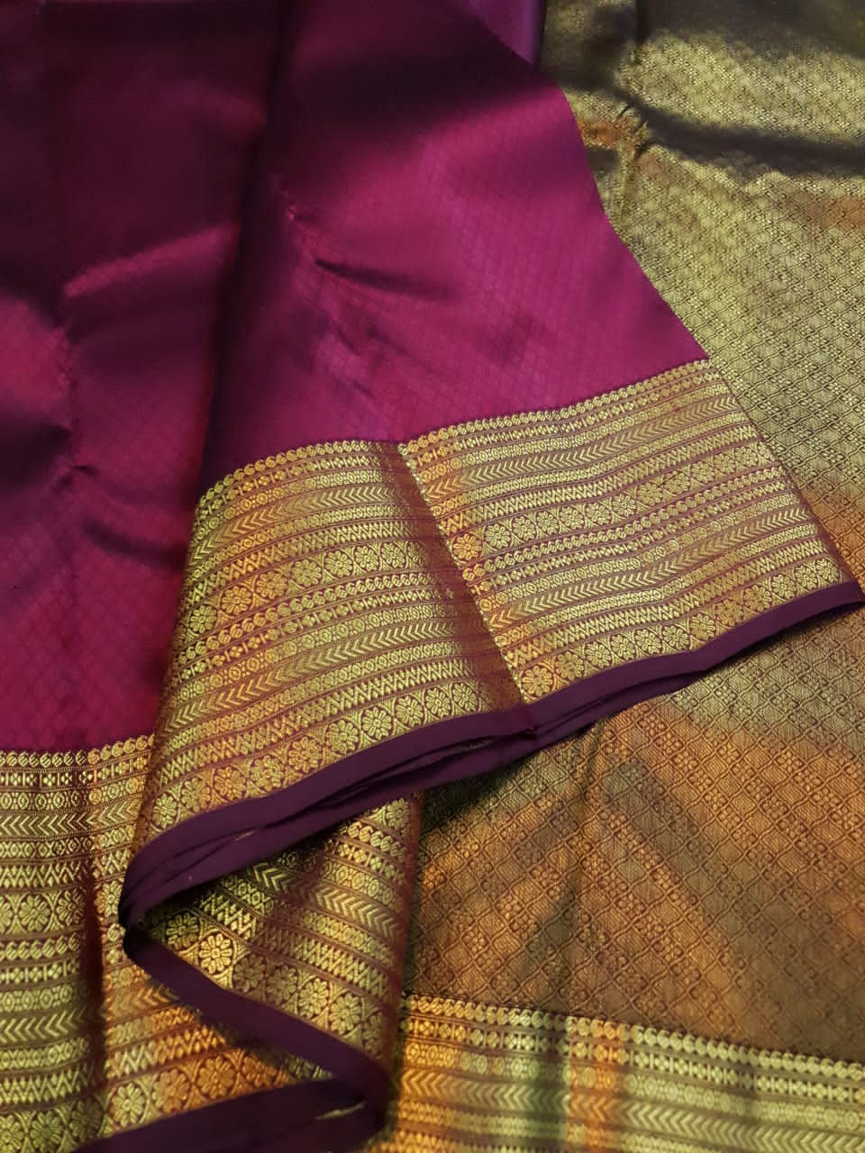 Thumbnail: 🦚1GM ZARI Pure zari *Pure Kanchipuram* with rich pallu n blouse  CODE12300JT