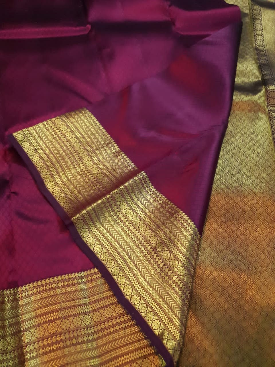 Thumbnail: 🦚1GM ZARI Pure zari *Pure Kanchipuram* with rich pallu n blouse  CODE12300JT