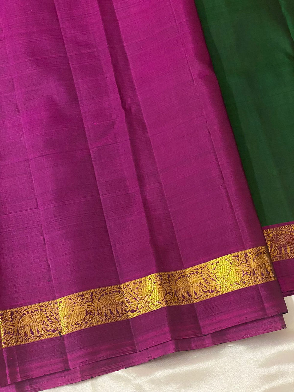 Thumbnail: KANCHIPURAM PURE SILK HANDLOOM SAREE  WITH 1 GRAM PURE JARI