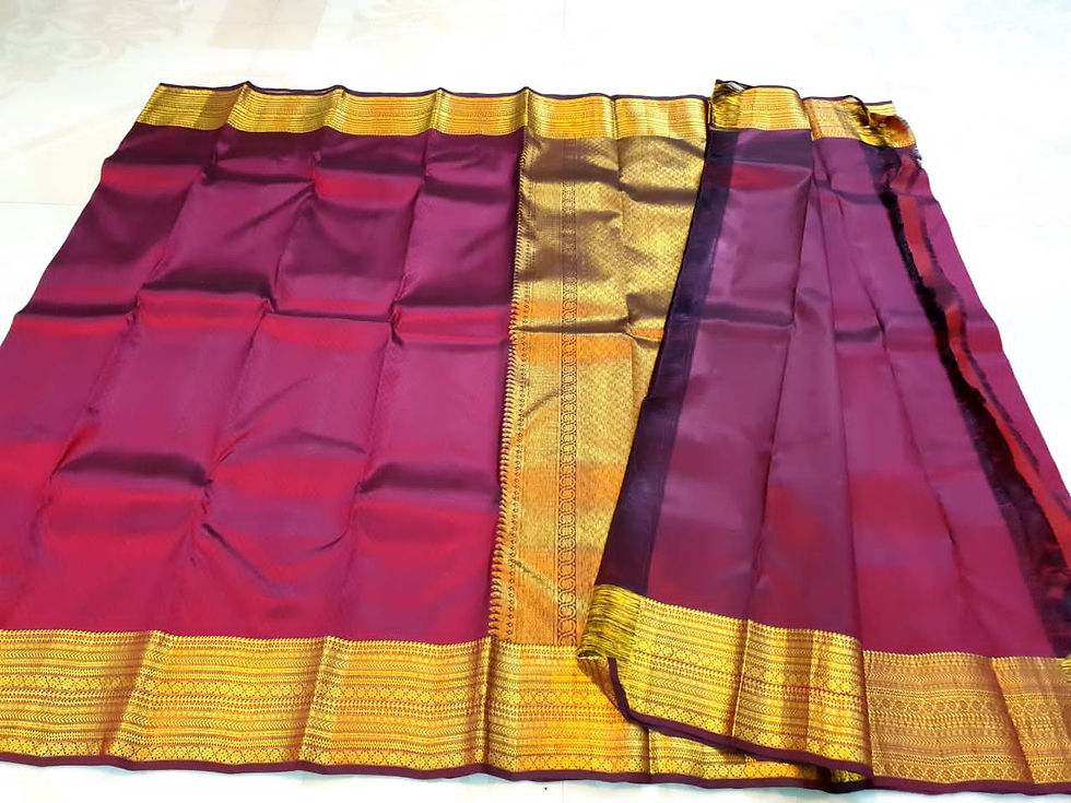 Thumbnail: 🦚1GM ZARI Pure zari *Pure Kanchipuram* with rich pallu n blouse  CODE12300JT