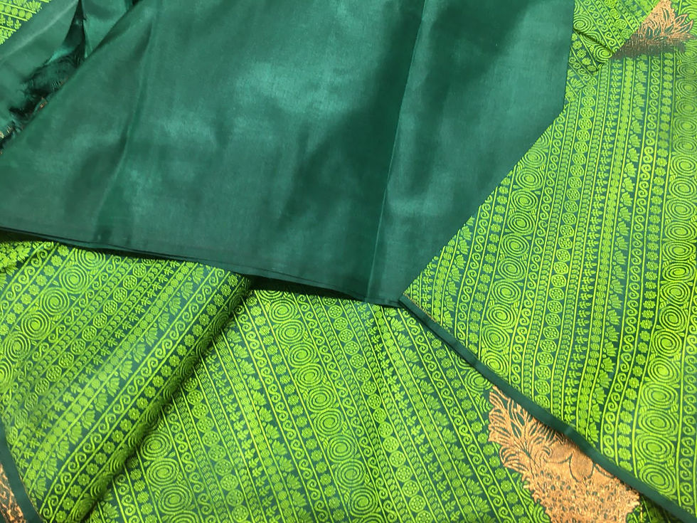 Thumbnail: KANJIVARAM HANDLOOM SILK SAREES WITH RICH PALLU WITH BLOUSE # Silk Mark Certifie