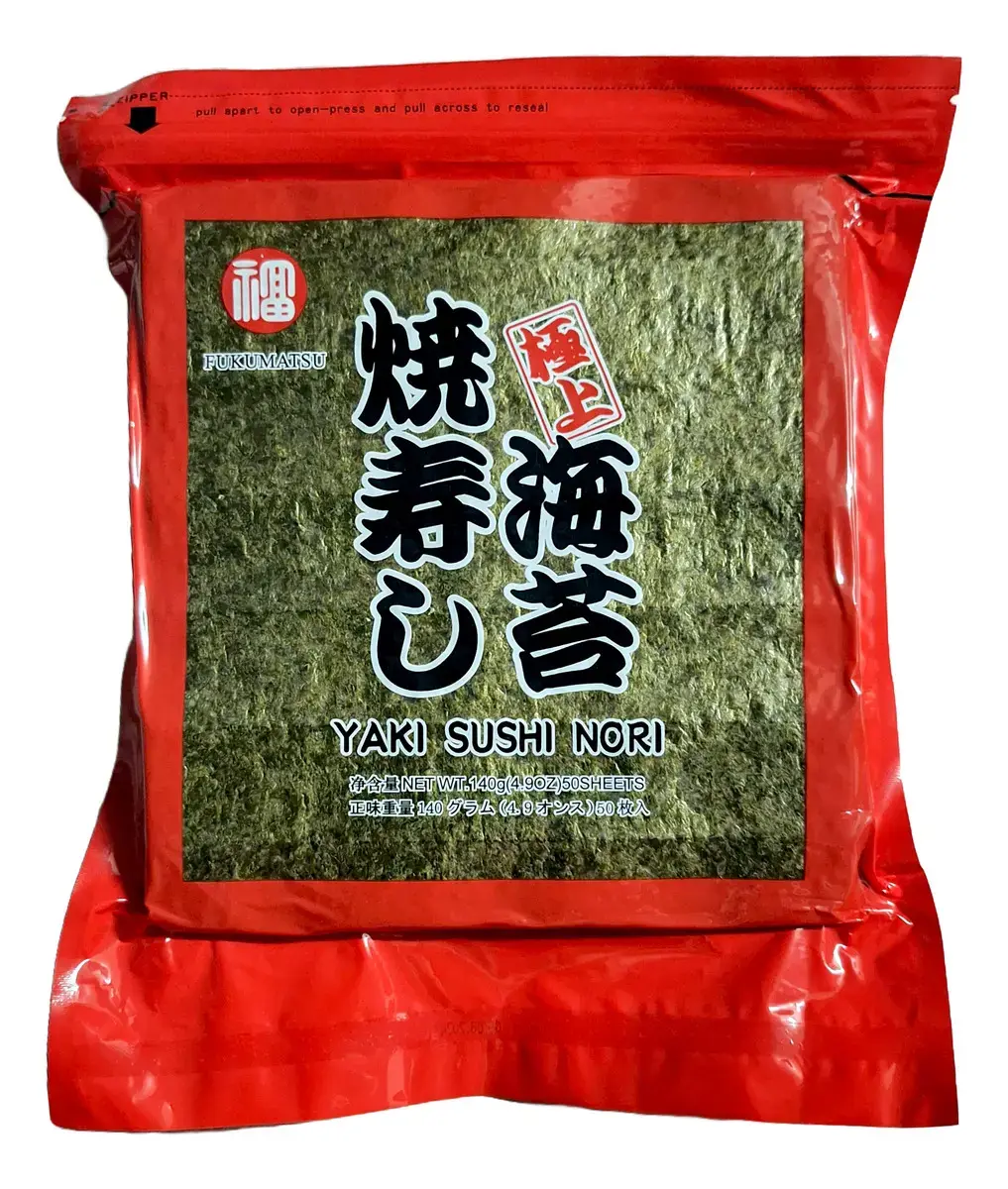 Alga Marinha Fukumatsu Yaki Sushi Nori - Rubi Vermelha - 50 folhas