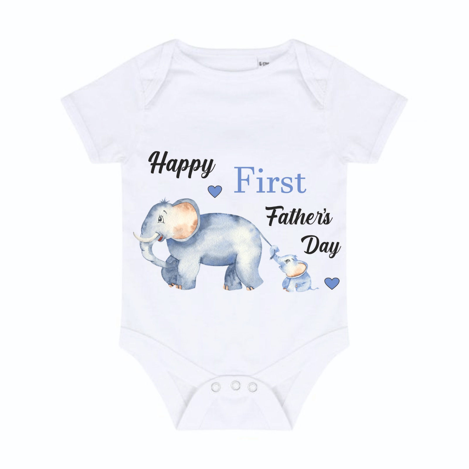 Happy First Father's Day Baby Vest with Elephants