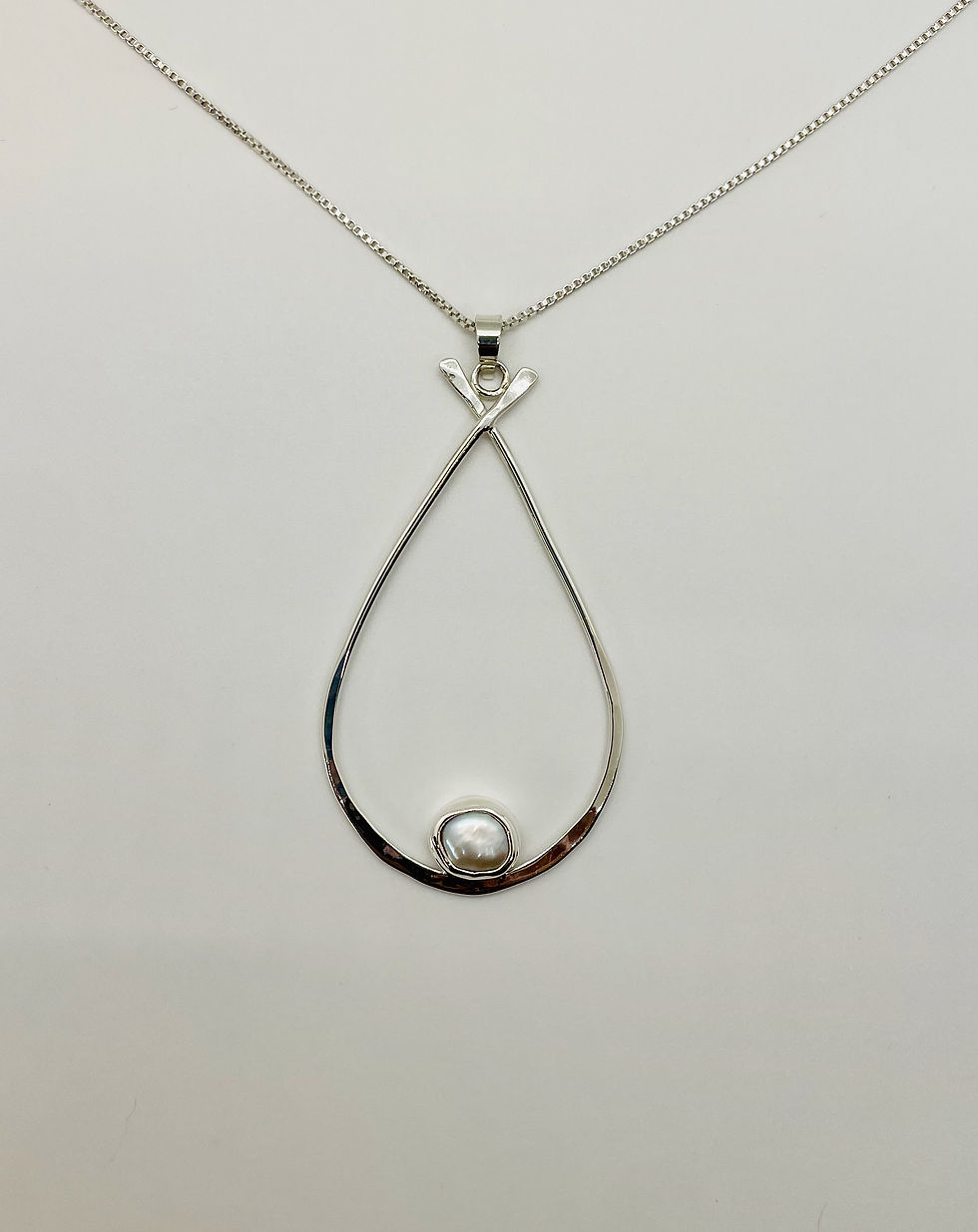 Sterling silver with freshwater pearl (small or large available, price varies)