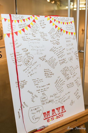 Circus Mitzvah Sign in Board