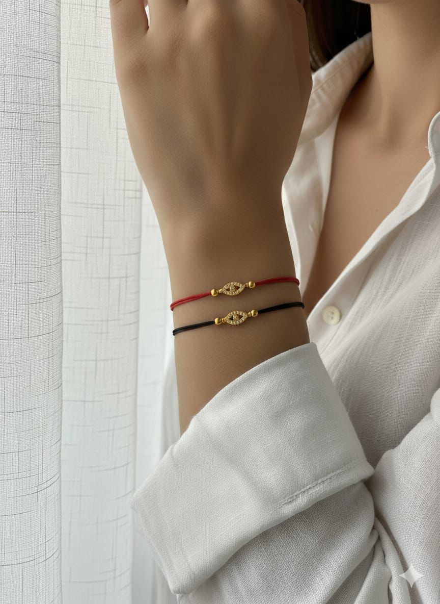 צמיד עין בשילוב רצועת שעווה 