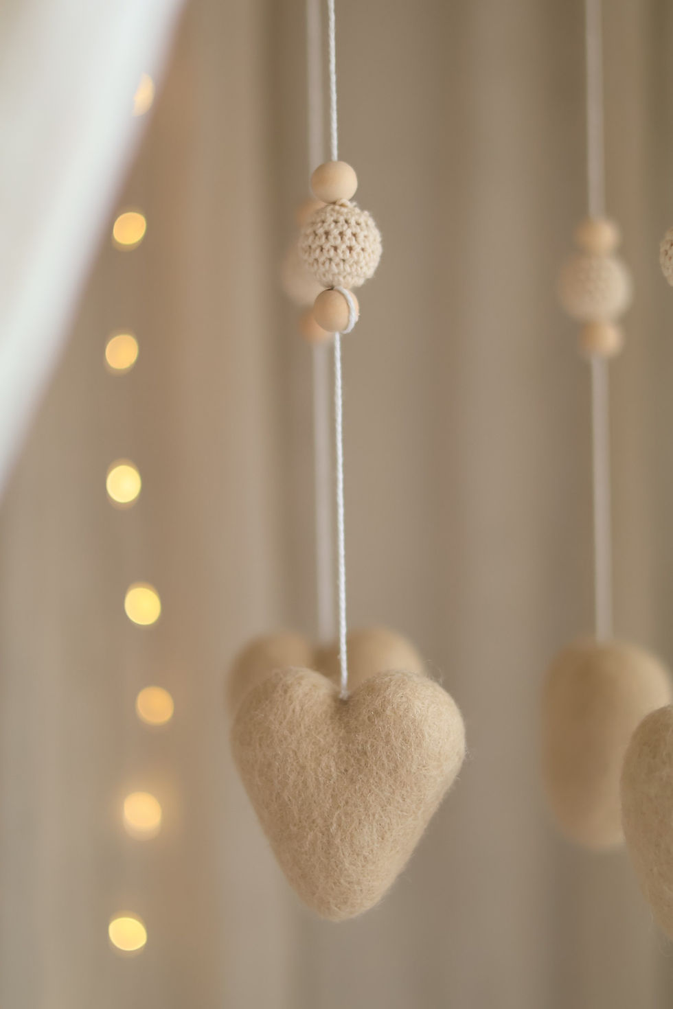 Thumbnail: Baby Mobile Hearts - Beige