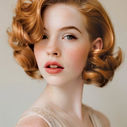 Woman with vintage curls and makeup