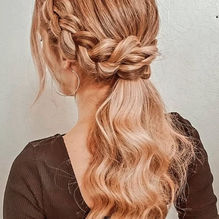 Braided crown ponytail hairstyle