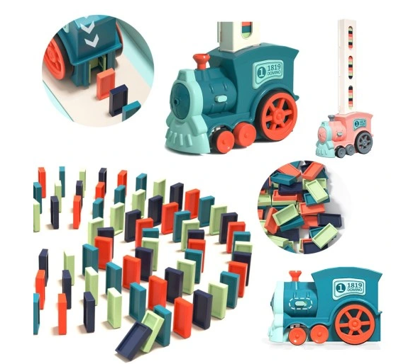 ELEKTRYCZNA CIUCHCIA UKŁADANKA DOMINO POCIĄG KLOCKI LOKOMOTYWA 63 EL WOOPIE