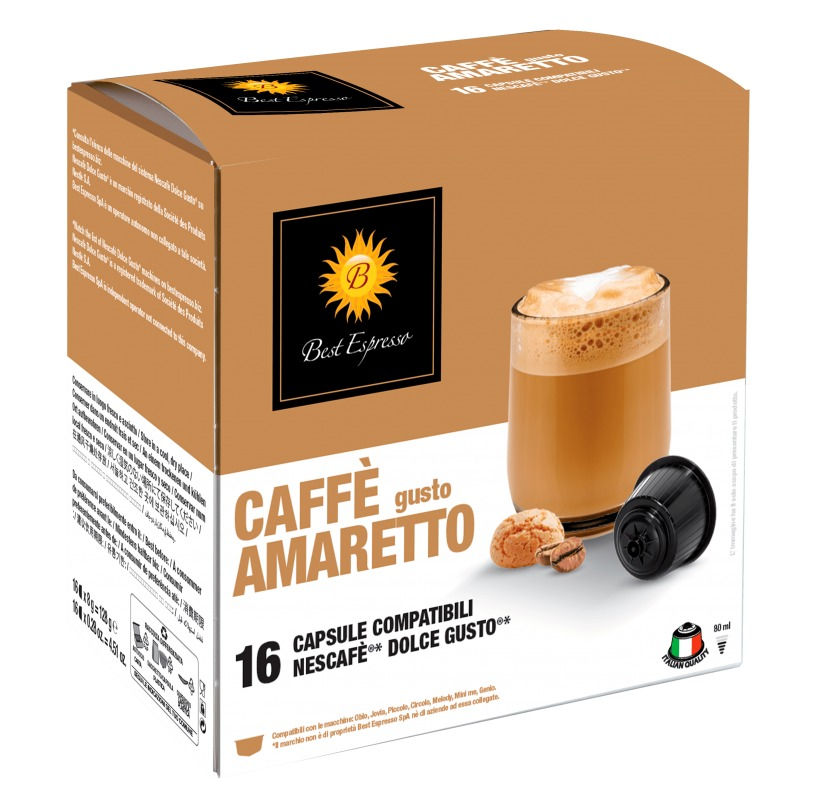 Capsule Café Au Lait Goût Amande Amaretto Compatible Dolce