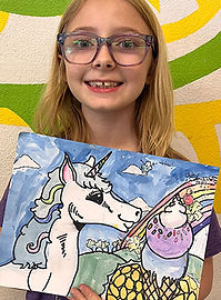 unicorn ice cream watercolor st.patrick lucky drawing painting clay sculpture rainbow